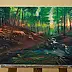 Wojciech Pater, Dzikie miejsca V - Zmierzch w lesie II, Obraz olejny - płyta, 60 x 35