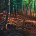 Wojciech Pater, Dzikie miejsca V - Zmierzch w lesie II, Obraz olejny - płyta, 60 x 35