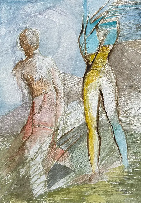 Anna Lupa Suchy, Disappearing words, Watercolors - paper, 20 x 29