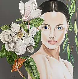 Joanna Szumska, Znów zakwitną magnolie, Obraz olejny - płótno, 80 x 80