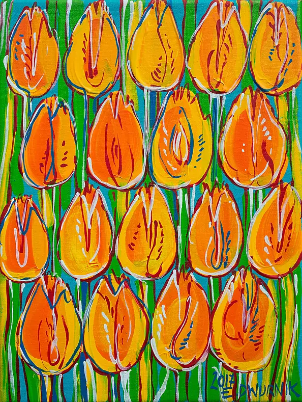 Edward Dwurnik - Żółte Tulipany - OBRAZ OLEJNY