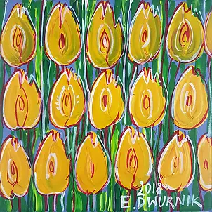 Edward Dwurnik - Żółte Tulipany - OBRAZ OLEJNY