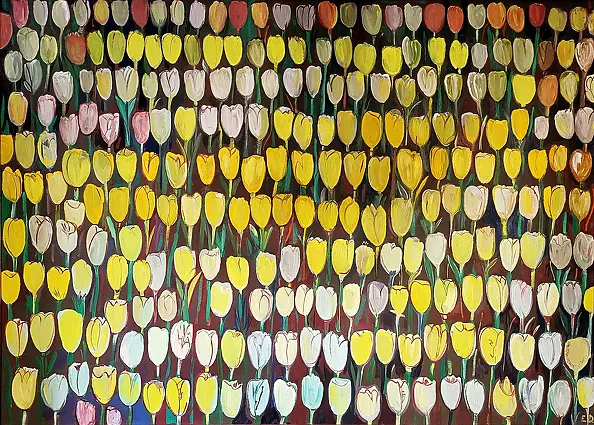 Edward Dwurnik - Yellow Tulips, 1998 - 160x220 cm