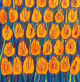 Edward Dwurnik - Żółte Tulipany, rok 2017