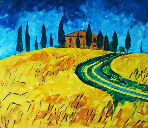 Bożena Siewierska - Yellow field in Tuscany