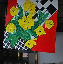 Bożena Siewierska, Zonkile, Obraz akrylowy - płótno, 130 x 130