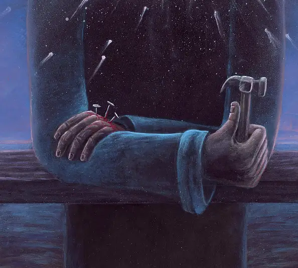 Krzysztof Polaczenko, Fai da te, Dipinto acrilico - pannello, 50 x 70