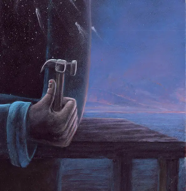 Krzysztof Polaczenko, Fai da te, Dipinto acrilico - pannello, 50 x 70
