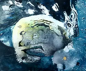 Dorota Jabłońska, Nato dalle Tenebre. Il Drago di Bobolice., Dipinto acrilico, Quadro a olio, Tecniche miste - tela, 30 x 24