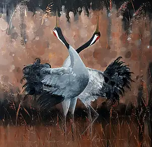 Karolina Majer, Grues, La peinture acrylique - toile, 80 x 80
