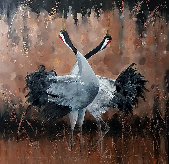 Karolina Majer, Grues, La peinture acrylique - toile, 80 x 80