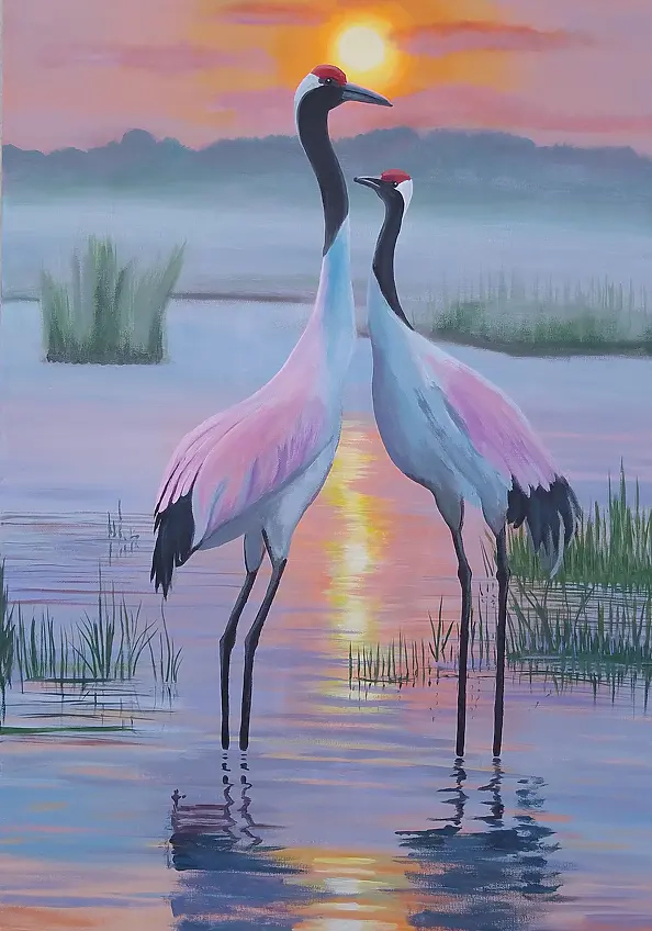 Luba Santkiewicz - Żurawie w ciepłym słońcu 