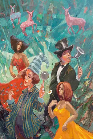   - The animals came out of the forest