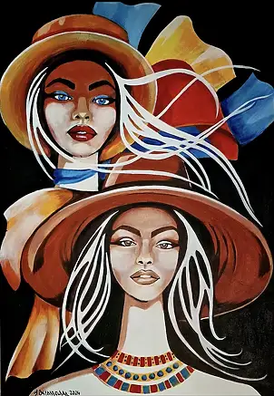 Iwona Ostaszewska, Sciarpa leggera, Dipinto acrilico - pannello, 50 x 70