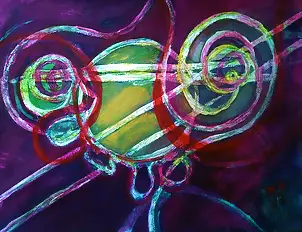 Marzena Salwowska, Ruote viventi/15, Acquarelli, Quadro a olio, Inchiostro - carta, 38 x 30