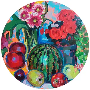 Anastasiia Kurkova, Żywe Płótno, Obraz olejny - płótno, 50 x 50