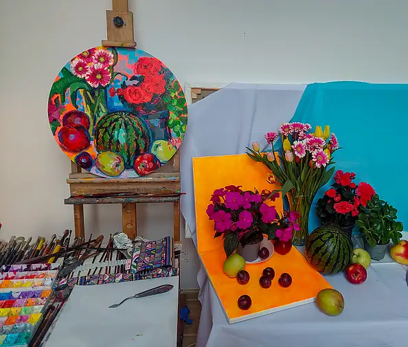 Anastasiia Kurkova, Żywe Płótno, Obraz olejny - płótno, 50 x 50