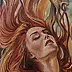 Monika Luniak - "AUTUMN WIND" - RED HAIR ORIGINAL OIL PAINTING