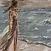 Monika Luniak - "BY THE SEA ..." - SKY SEA SAND LIgHt ORIGINAL OIL PAINTING, GIFT, PALETTE KNIFE (2018)