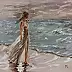 Monika Luniak - " BY THE SEA ... "- SKY SEA SAND liGHt ORIGINAL OIL PAINTING, GIFT, PALETTE KNIFE (2018)