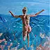 Monika Luniak - "GO AHEAD ..." Couteau à palette de peinture originale SEA GIFT MODERN