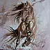 Monika Luniak - " HORSE " - original oil painting on canvas, gift, PALETTE KNIFE (2018)