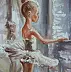 Monika Luniak - "IN THE LIGHT II" - ballerine légère ballet PEINTURE À L'HUILE ORIGINALE, CADEAU, COUTEAU À PALETTE (2018)