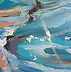 Monika Luniak - "JUST BLUE II" PISCINE 50 x 70 cm peinture originale PARADISE GIFT MODERN