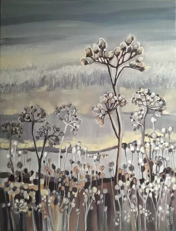 Iwona Greczka - " Okno II - Łąka we mgle"