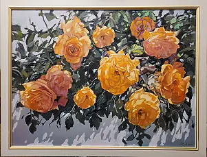 Jerzy Krok - "Orange roses on the wall"