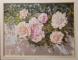 Jerzy Krok - "Ecru roses on the wall"