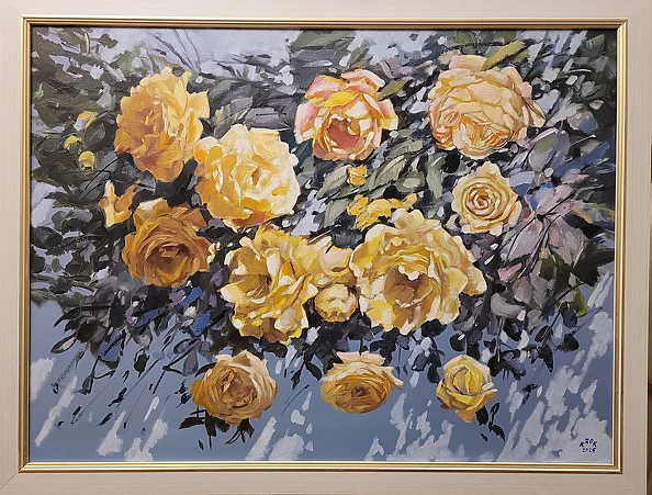 Jerzy Krok - "Yellow roses on the wall"
