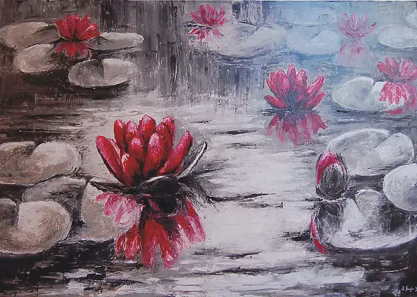 Natalia Famulska -  " Różowe nenufary "