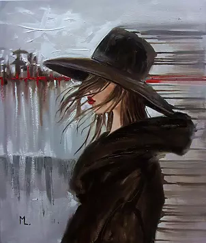 Monika Luniak - "STOP HURRY" 70X60 cm ABSTRACT original OIL FASHION SYMBOLS painting CITY palette knife GIFT MODERN URBAN ART OFFICE ART DECOR HOME DECOR GIFT IDEA (2018)