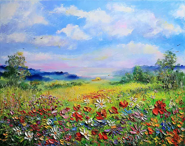 Radosław Popek - " ŚWITANIE " obraz olejny 50x40 cm 