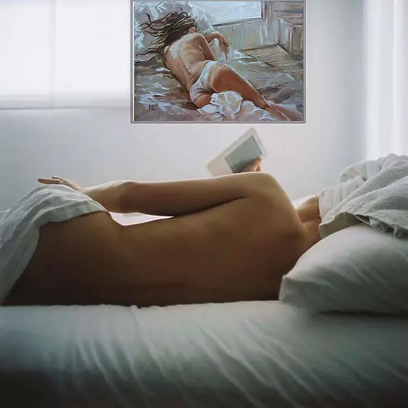 Monika Luniak - "THE LULLABY ..." - WHITE ROSES liGHt ORIGINAL OIL PAINTING