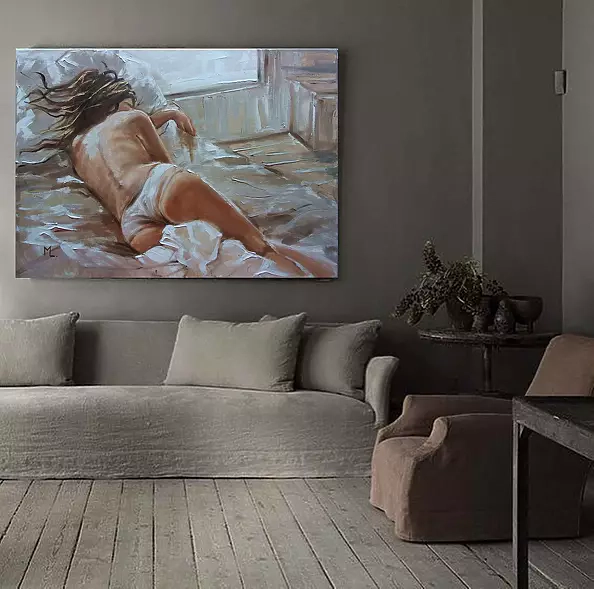 Monika Luniak - "THE LULLABY ..." - WHITE ROSES liGHt ORIGINAL OIL PAINTING