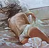 Monika Luniak - "THE LULLABY ..." - WHITE ROSES liGHt ORIGINAL OIL PAINTING