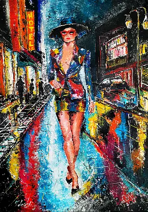 Grzegorz Zalewski, " W drodze" Oryginalny Obraz Akrylowy 100x70 – Sztuka Współczesna , Impasto, Obraz akrylowy - płótno, 70 x 100