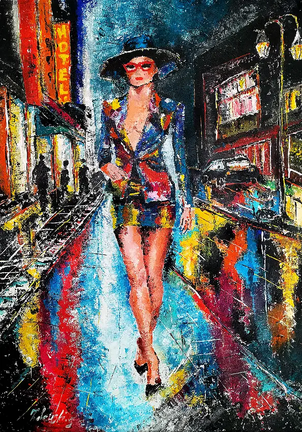Grzegorz Zalewski, " W drodze" Oryginalny Obraz Akrylowy 100x70 – Sztuka Współczesna , Impasto, Obraz akrylowy - płótno, 70 x 100