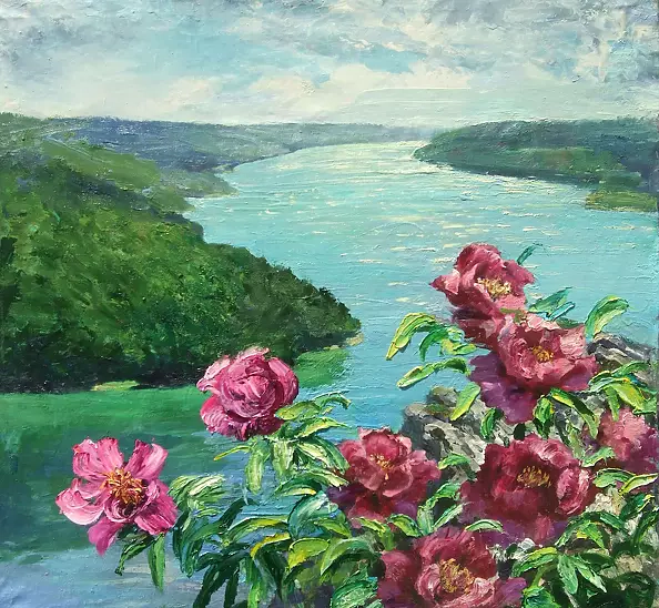 Самойлик Елена - Пионы над рекой