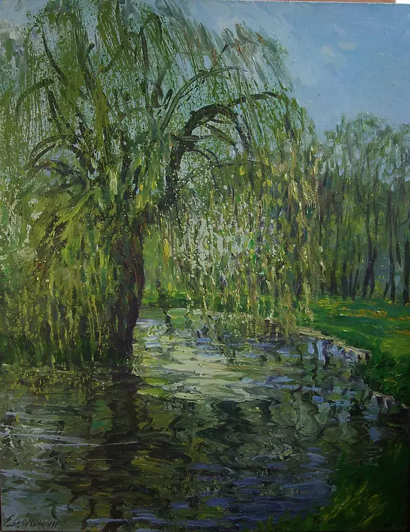 Самойлик Елена - Весна.Ива у реки.
