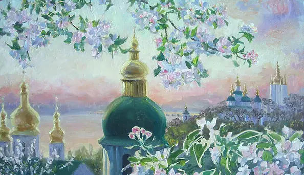 Самойлик Елена - Весна в Киево-Печерской Лавре.