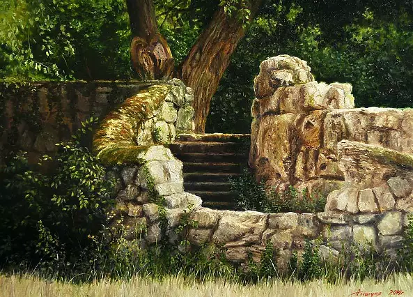 Светлана Бердник - Полукруглая лестницм в усадьбе Максимова дача.Севастополь.