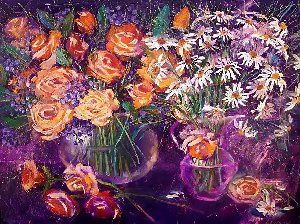 Katerina Skytarenko - Желтые розы и ромашки