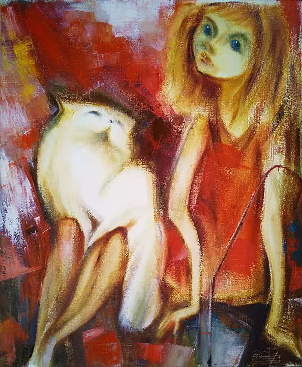 Simakov Vladimir - Девочка с котиком