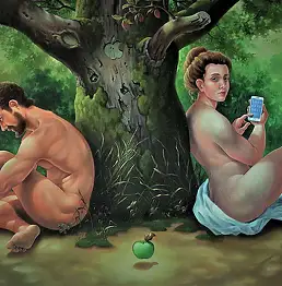 Aleksander Mikhalchyk, Яблоко Джобса., Масляная картина - холст, 140 x 80