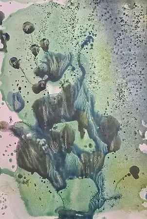 Ewa Mościszko - Watercolor entitled Socotra