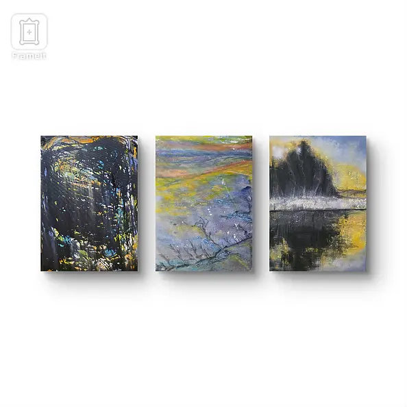 Ewa Mościszko - Kompozycja prac na płótnie 70x50x1cm 