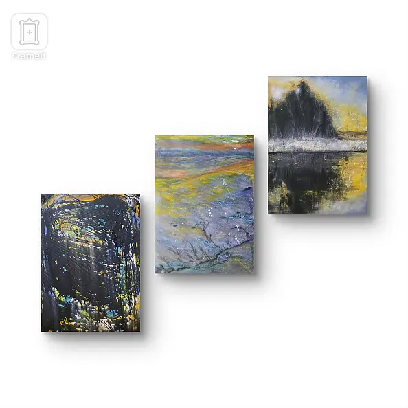 Ewa Mościszko - Kompozycja prac na płótnie 70x50x1cm 